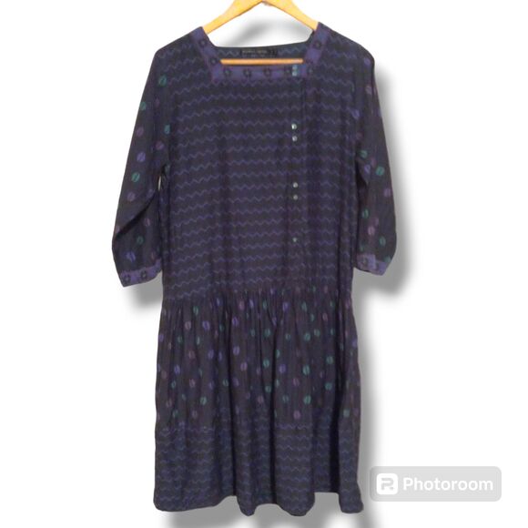 Gudrun Sjoden Oversized Drop Waist Babydoll Dress-Small-Organic Cotton & Silk - Picture 1 of 8